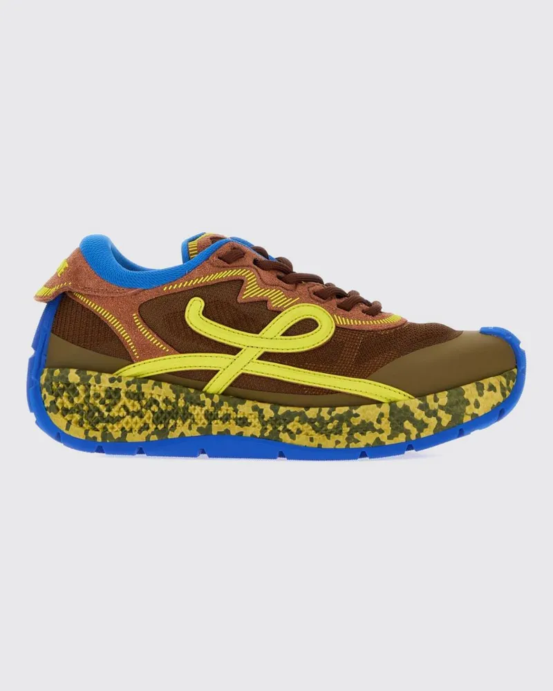 Loewe Pogo Low-Top-Sneaker aus Leder und Funktionsgewebe mit Kontrastlogo Kaki