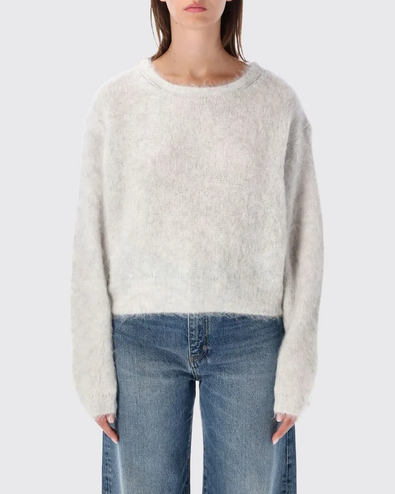 American Vintage Pullover aus Alpakawolle mit Rundhalsausschnitt in Relaxed Fit Ice