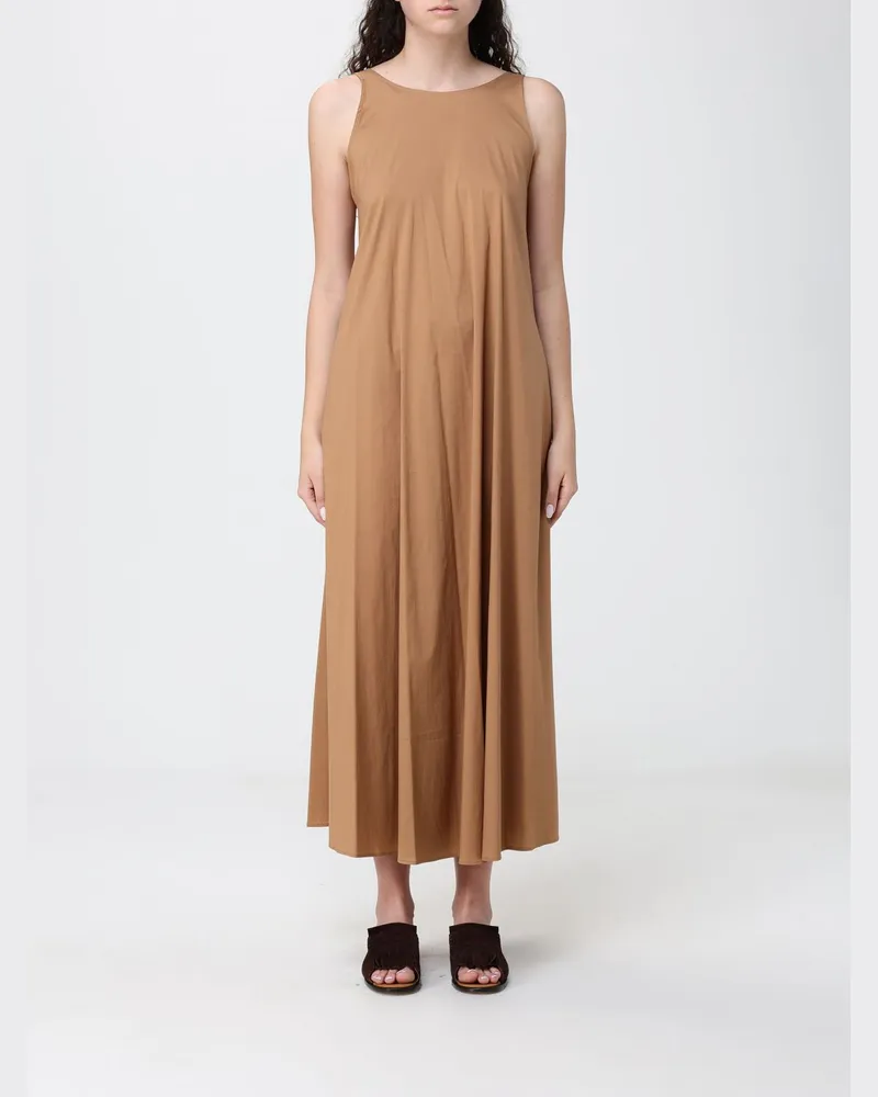 Max Mara Baumwollmischgewebe Midikleid Camel