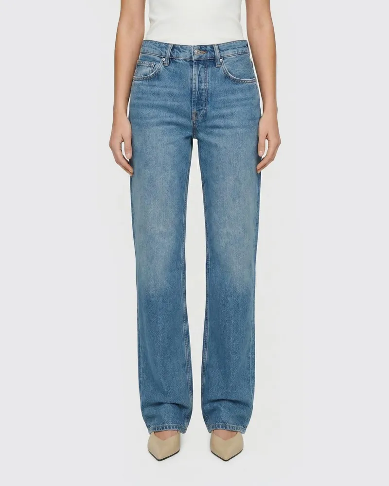 Anine Bing Straight Denim-Jeans Blau