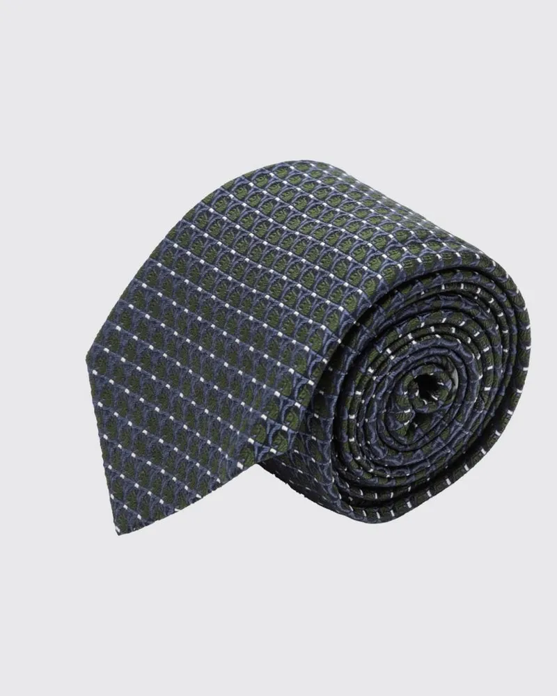 Ferragamo Gancini Seidenkrawatte mit Jacquard-Muster Grün