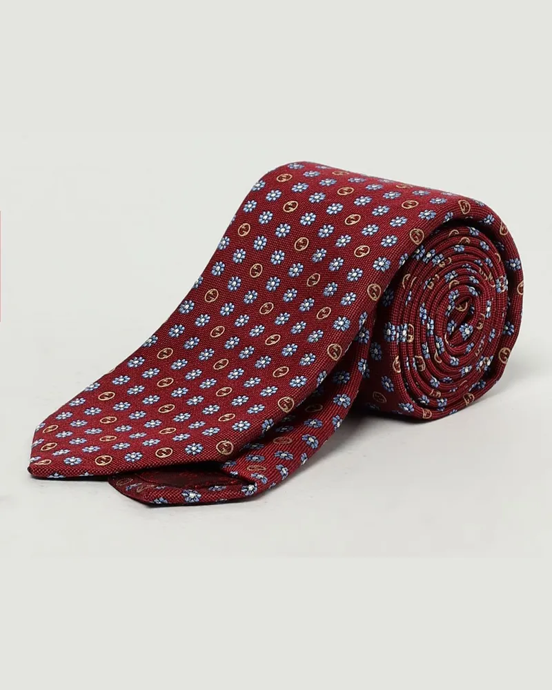 Gucci Krawatte herren Burgunderrot