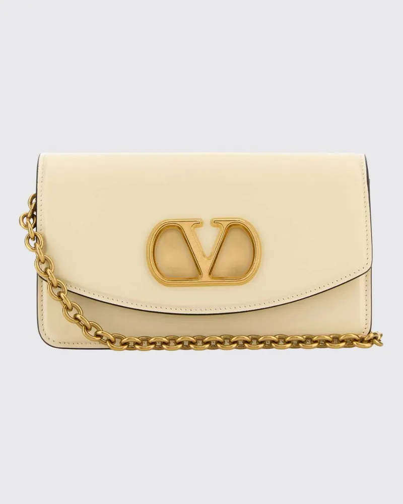 Valentino Garavani Vain Schultertasche aus Leder mit VLogo Signature Butter