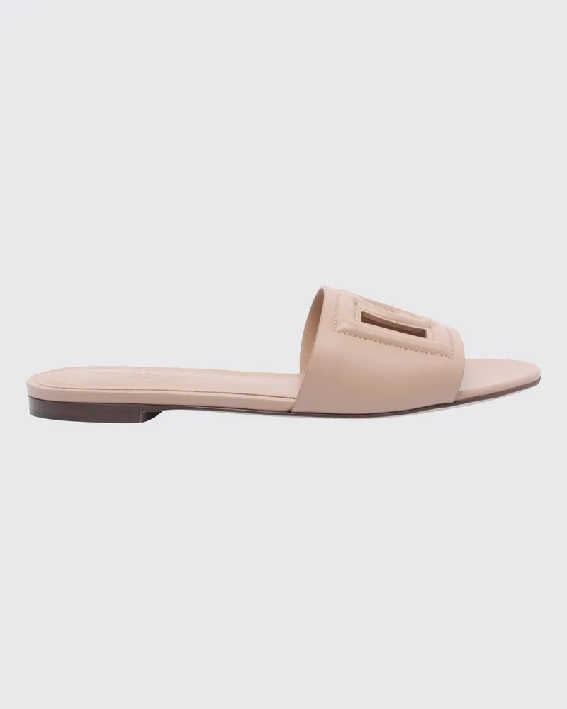 Dolce & Gabbana DOLCE  GABBANA Mules Dolce & Gabbana aus Leder mit DG-Monogramm und niedrigem Absatz Pink