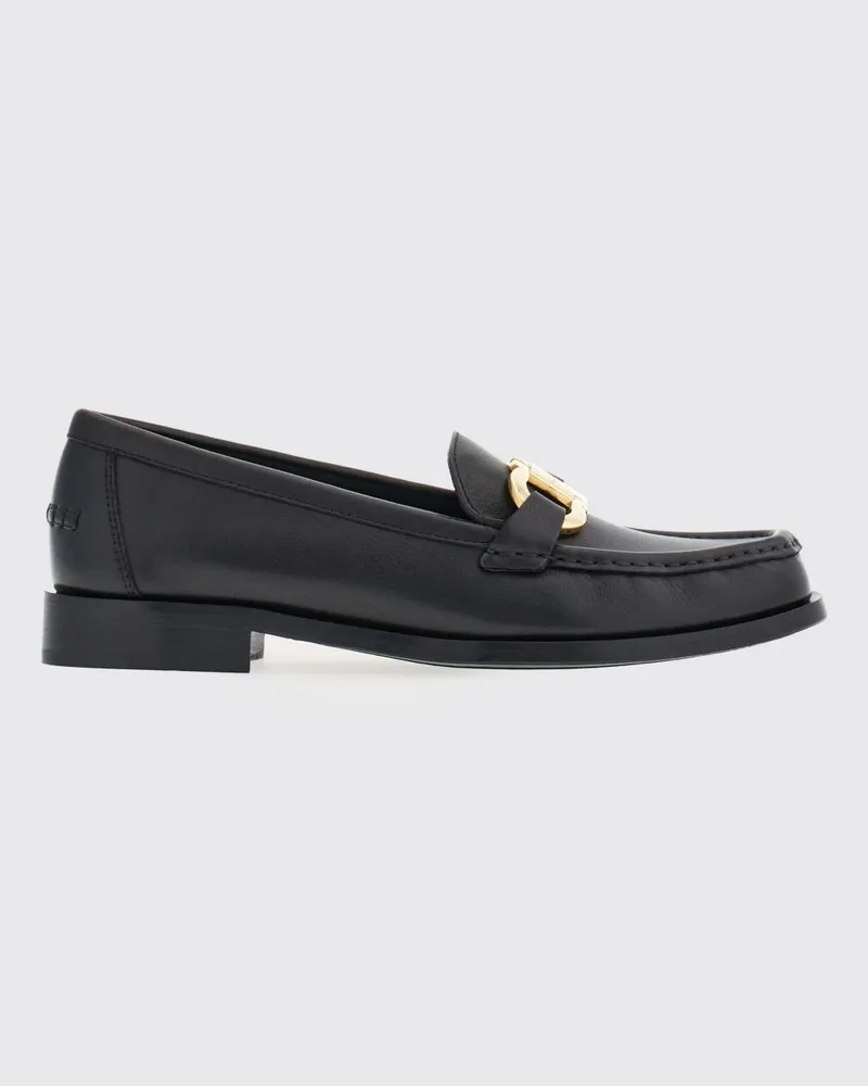 Ferragamo Gancini Loafer aus Glattkalbsleder mit metallischem Logo Schwarz
