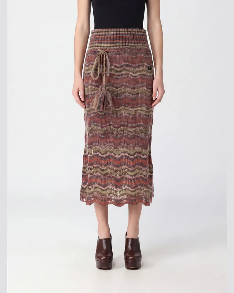 Vivienne Westwood Midi-Bleistiftrock aus Strick mit abstraktem Muster in Mohair-Mischung Bunt
