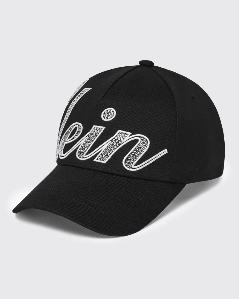 Philipp Plein Baseballkappe von aus Baumwolle mit Frontlogo und Strass-Detail Schwarz