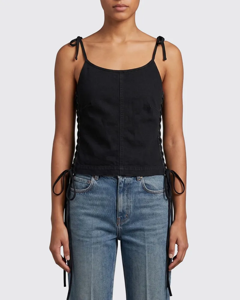 Balenciaga Top aus Baumwolle Schwarz