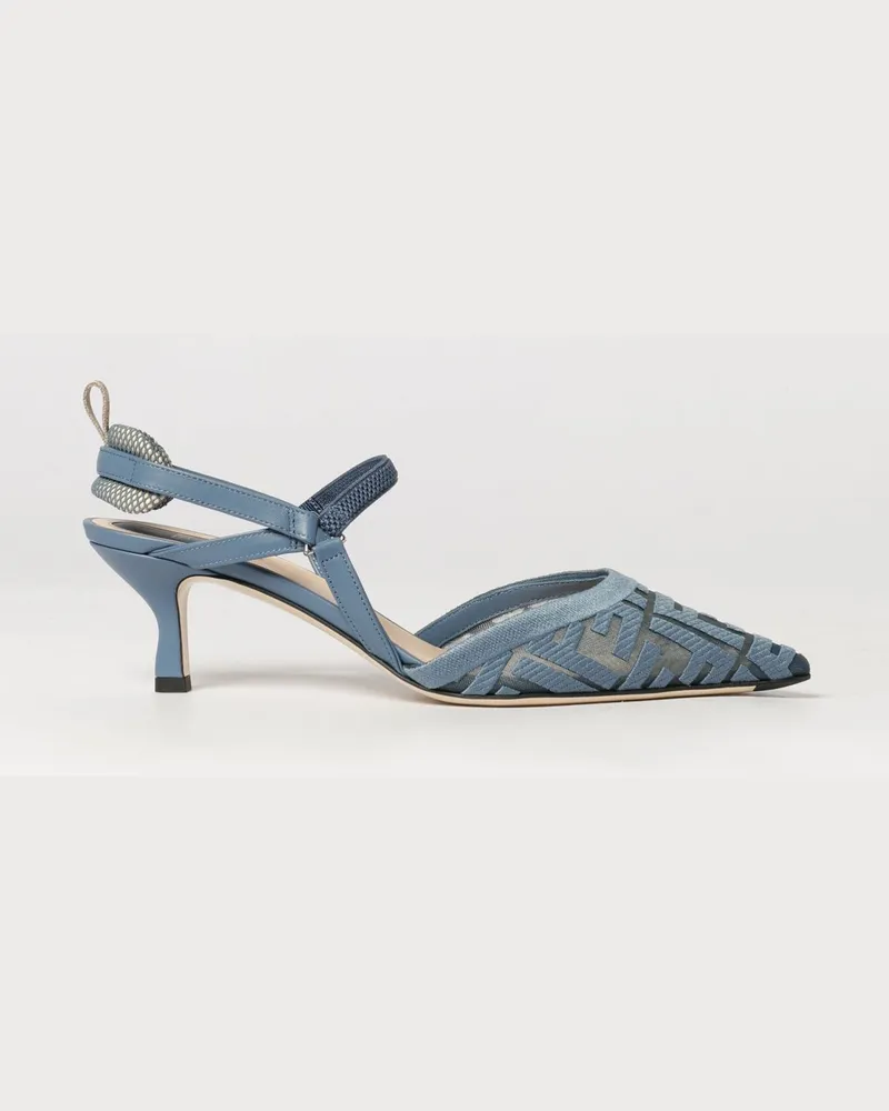 Fendi Colibrì Lite Slingback-Pumps aus Netzstoff mit FF-Monogramm und mittlerem Absatz Violett