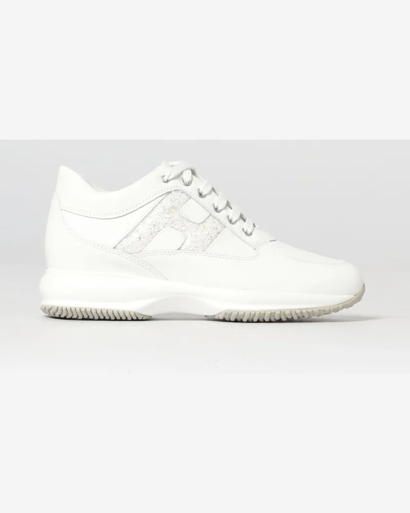 Hogan Interactive Leder-Sneakers mit Glitter Yellow
