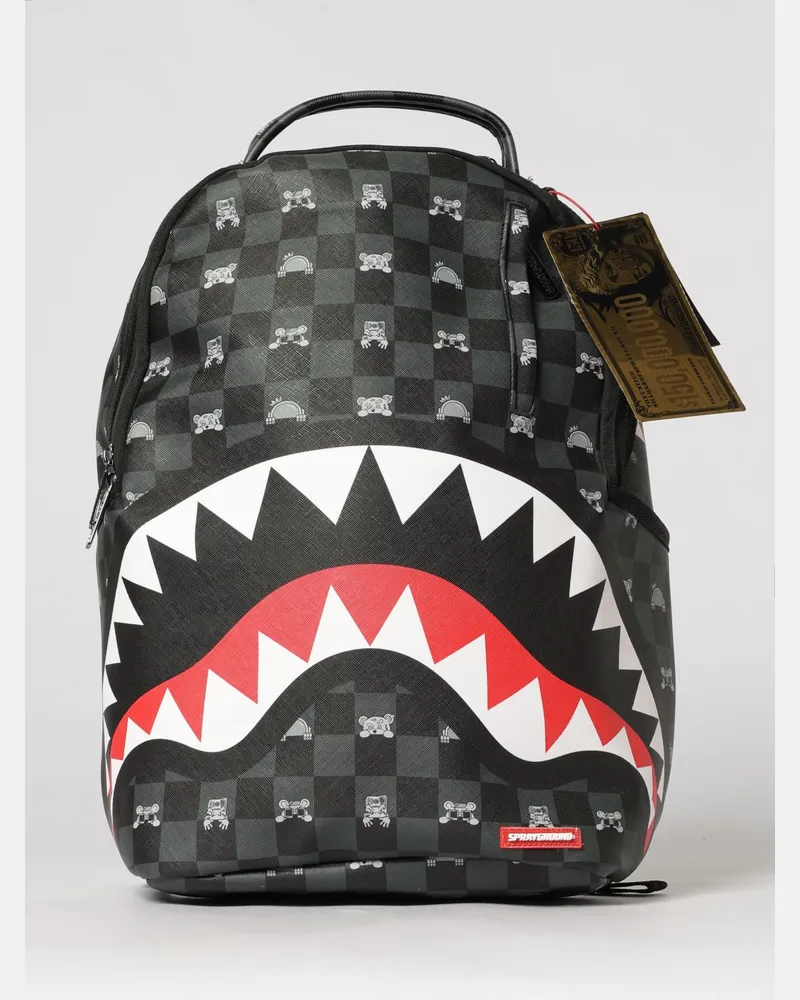 Sprayground Saffiano beschichteter Baumwoll-Karo-Rucksack mit Logodruck Bunt
