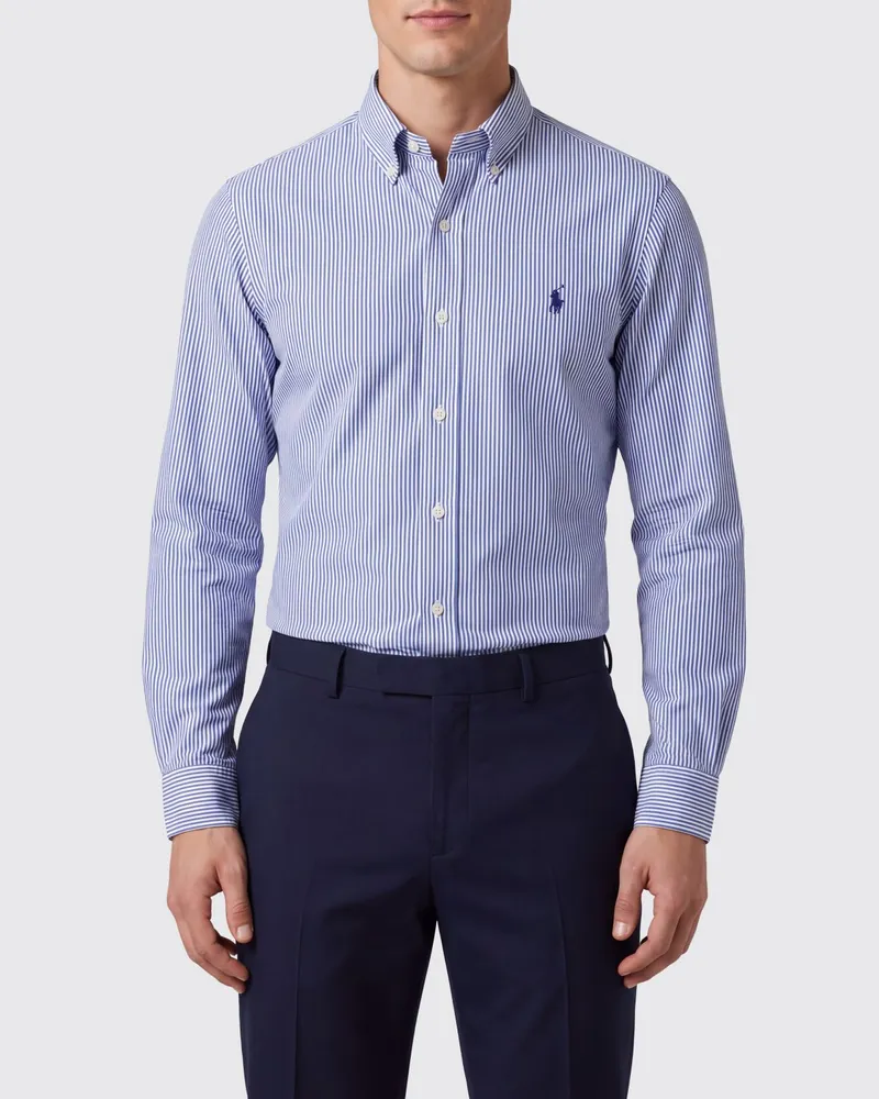 Ralph Lauren Slim-Fit Hemd aus Stretch-Baumwollpopeline mit Button-Down-Kragen Tinte