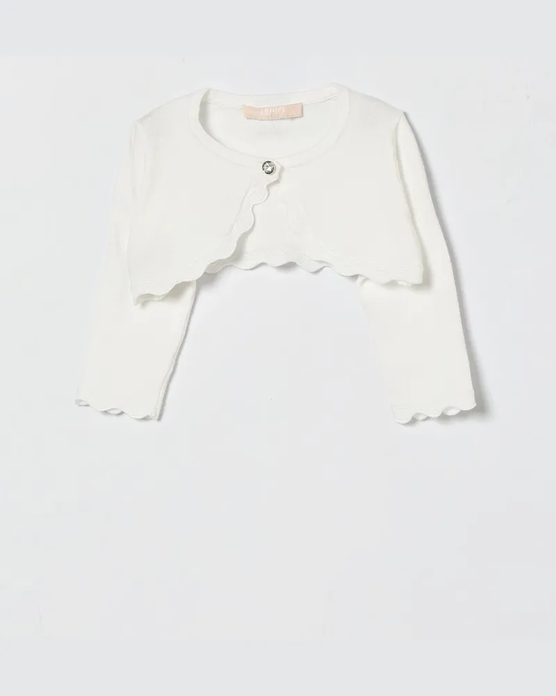 Liu Jo Kurzer Cardigan aus Viskose-Jersey Weiß