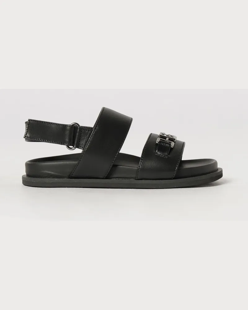 Dolce & Gabbana DOLCE  GABBANA Kalbsledersandalen für Jungen Dolce & Gabbana mit DG-Logo Schwarz