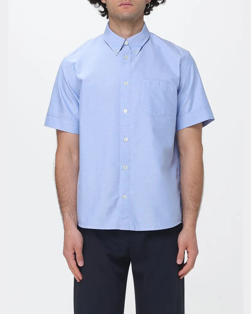 A.P.C. Freizeit-Shirt aus Bio-Baumwolle Blau