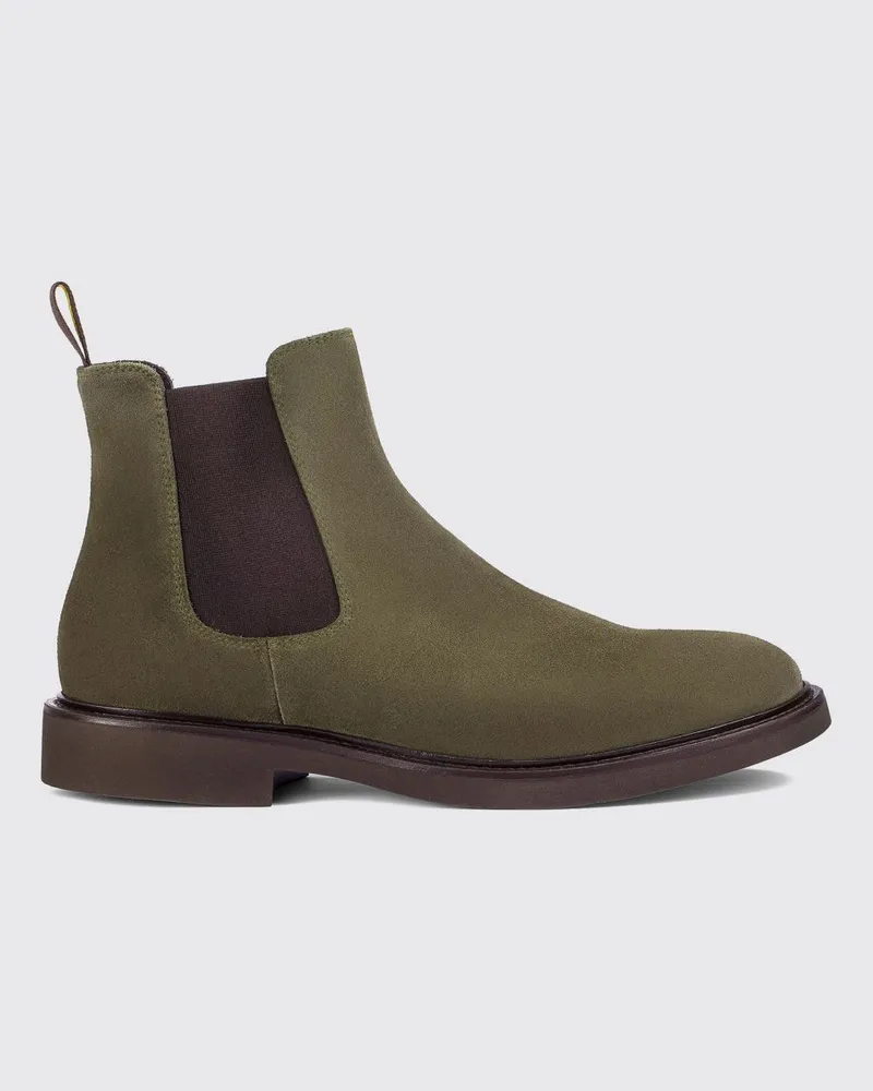 Doucal´s Wildleder-Chelsea-Boots mit hinterer Zuglasche Moosgrün