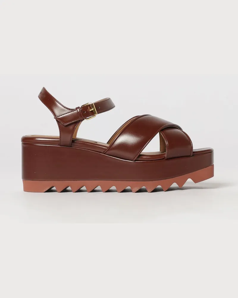 Stella McCartney Plateau-Keilsandalen mit Sägezahnsohle Braun