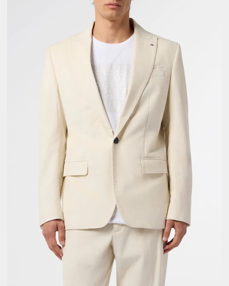 Billionaire Einreihiger Blazer aus Baumwollmischung Weiß