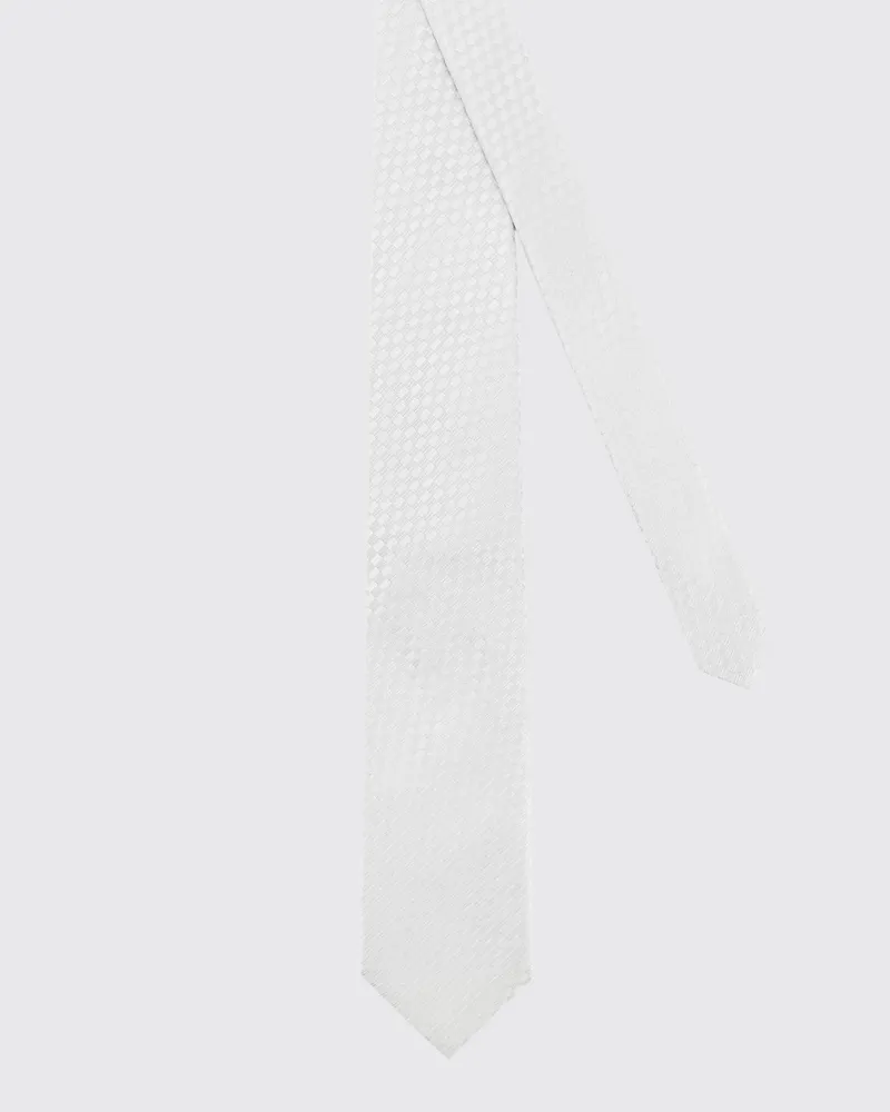 Tom Ford Seidenkrawatte für festliche Anlässe mit Ton-in-Ton-Streifenmuster Silber