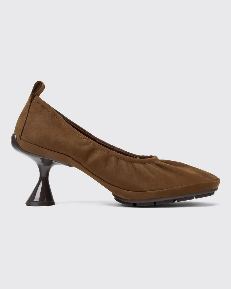 Camper Right Left Pumps aus Nubukleder mit mittelhohem Spulenabsatz Braun
