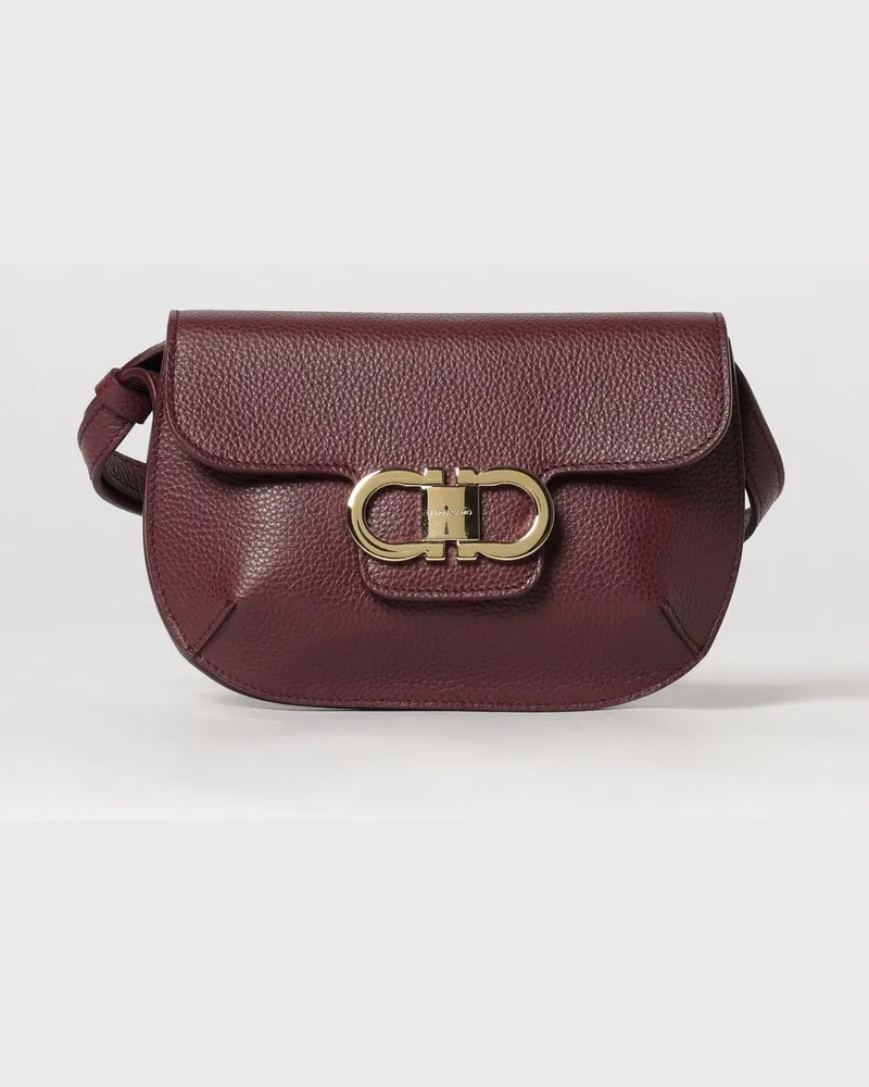 Ferragamo Schultertasche damen Burgunderrot
