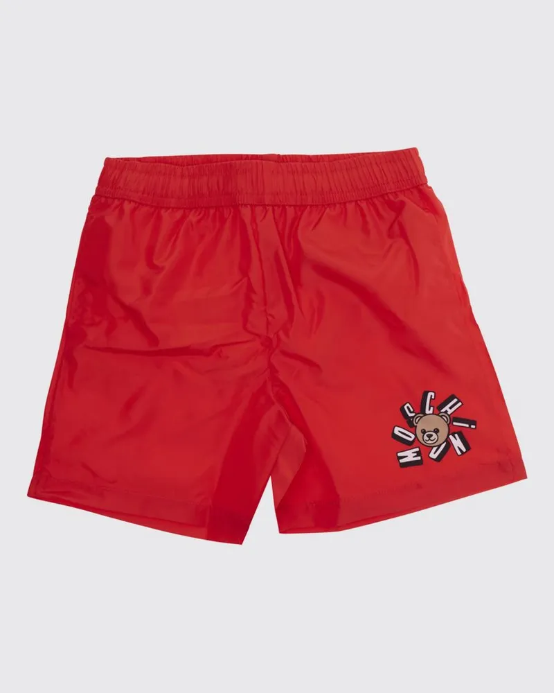 Moschino Badeshorts für Jungen aus Polyester mit Kontrastlogo Rot