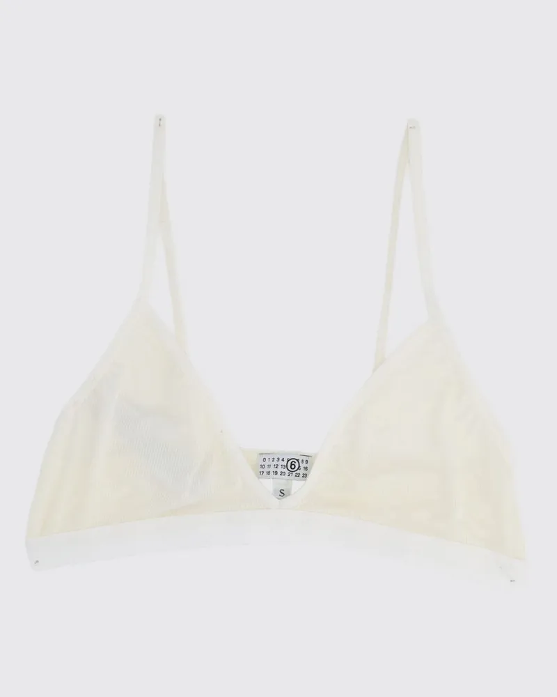 Maison Margiela Triangel-BH aus Tüll und Nylon mit verstellbaren Trägern Ivory