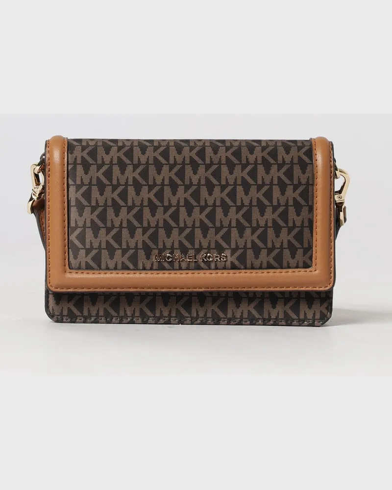 Michael Kors Jet Set Tasche aus beschichteter Baumwolle mit MK-Monogramm-Print Braun