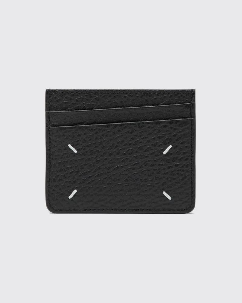Maison Margiela Four Stitches Kartenetui aus Rindsleder mit sechs Fächern Schwarz
