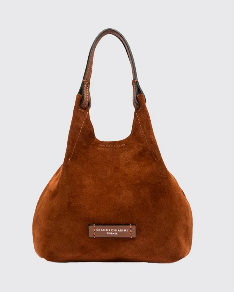 Gianni Chiarini Dua Mini-Handtasche aus Velourskalbsleder mit Henkel Burnt