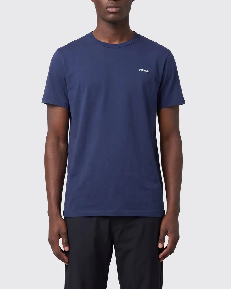Premiata Baumwoll-T-Shirt mit Logo Blau