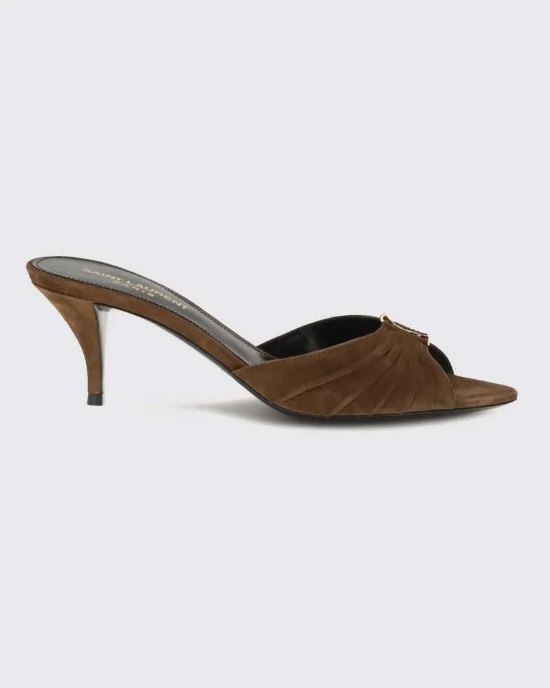 Saint Laurent Babylone Wildleder-Mules Braun