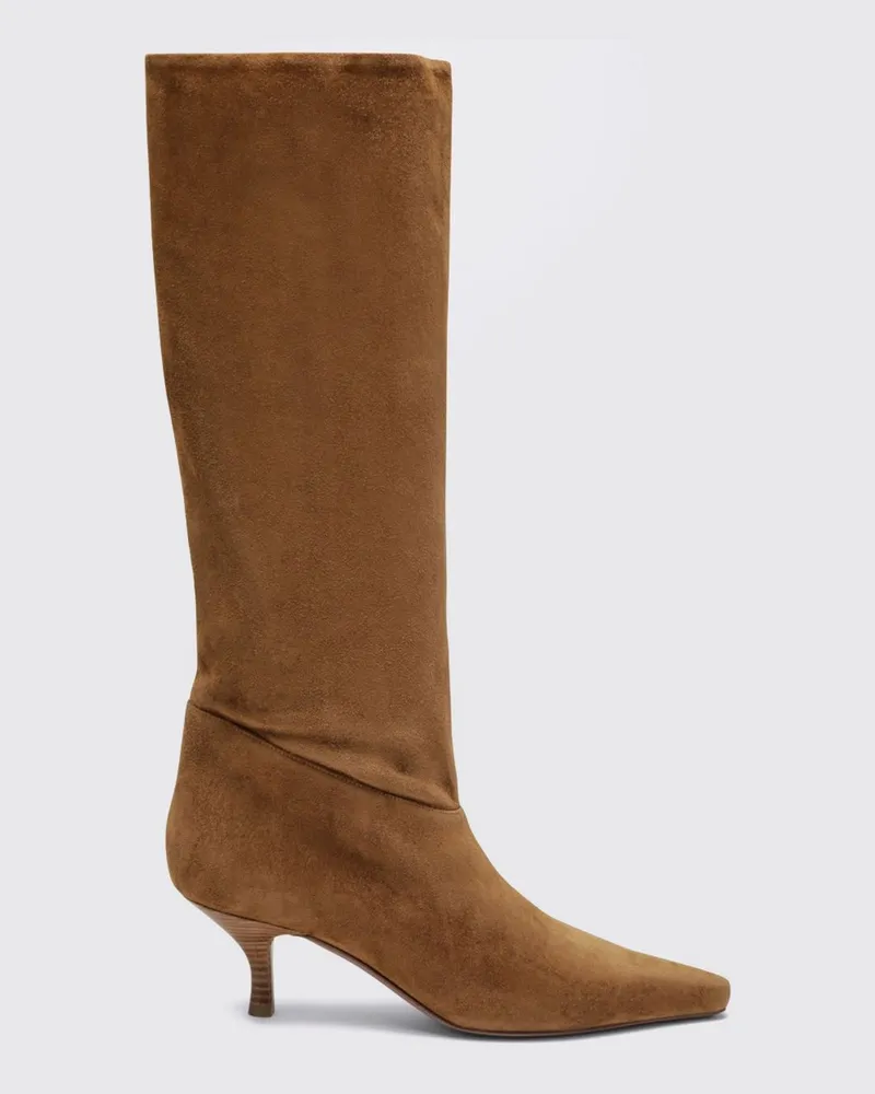 Paris Texas Kniehohe Stiletto-Stiefel aus Veloursleder von Burnt