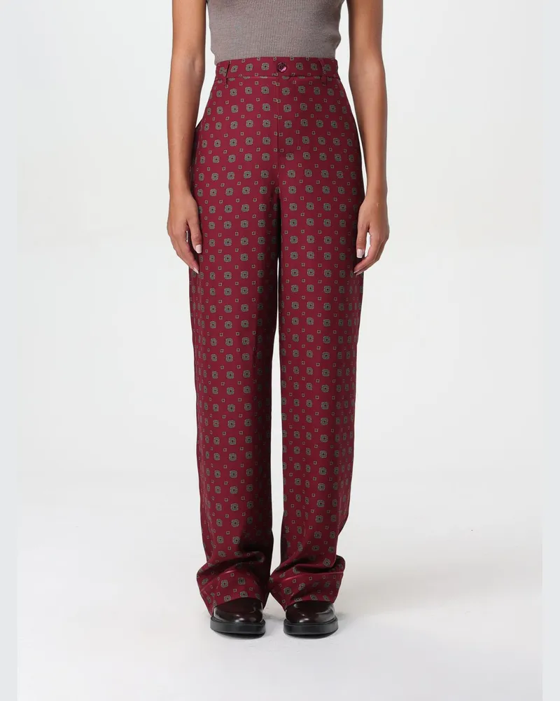 Moschino Hose damen Burgunderrot