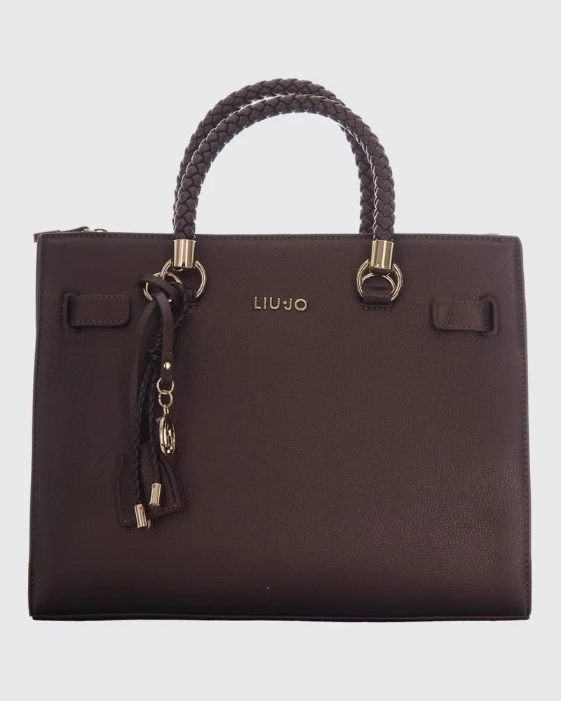 Liu Jo Handtasche aus Kunstleder mit doppeltem Henkel und Logo-Charm Dark