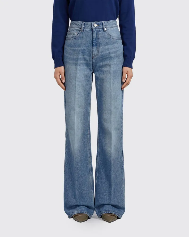 AMI Paris Hoch taillierte Schlagjeans aus Baumwolldenim im Five-Pocket-Design Blau
