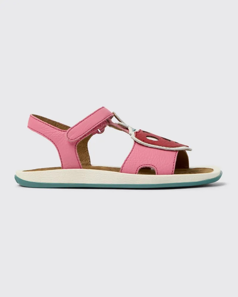 Camper Twins Ledersandalen mit Fruchtapplikationen Bunt