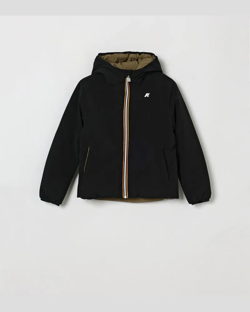 K-Way Wende- und Steppjacke P.Jack aus Nylon mit Kapuze für Jungen Schwarz