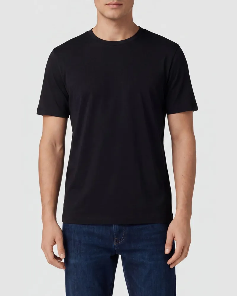 HUGO BOSS Thompson Baumwollmisch-T-Shirt Schwarz