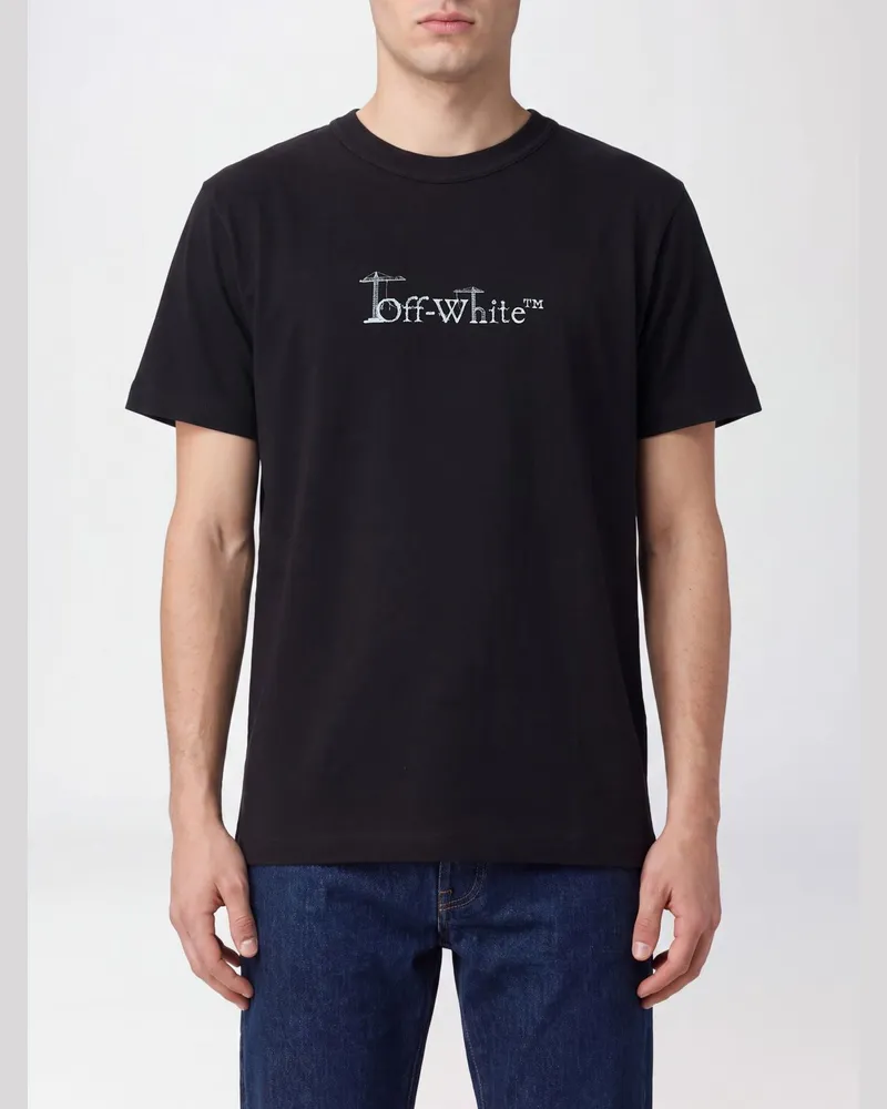 OFF-WHITE Baumwoll-T-Shirt mit Grafikprint und Arrow-Logo Schwarz