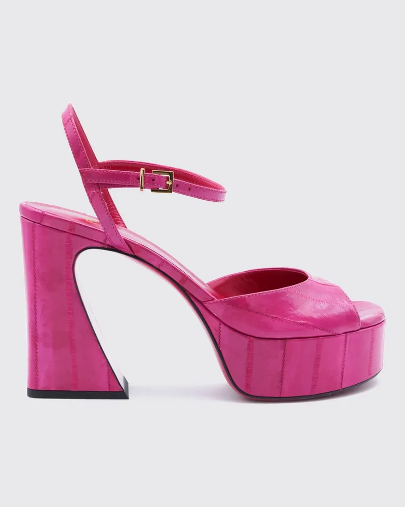 Fendi Arco-Plateau-Sandalen aus Leder mit hohem Absatz Pink