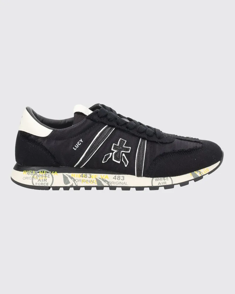 Premiata Lucy Wildleder-Nylon-Sneakers Schwarz