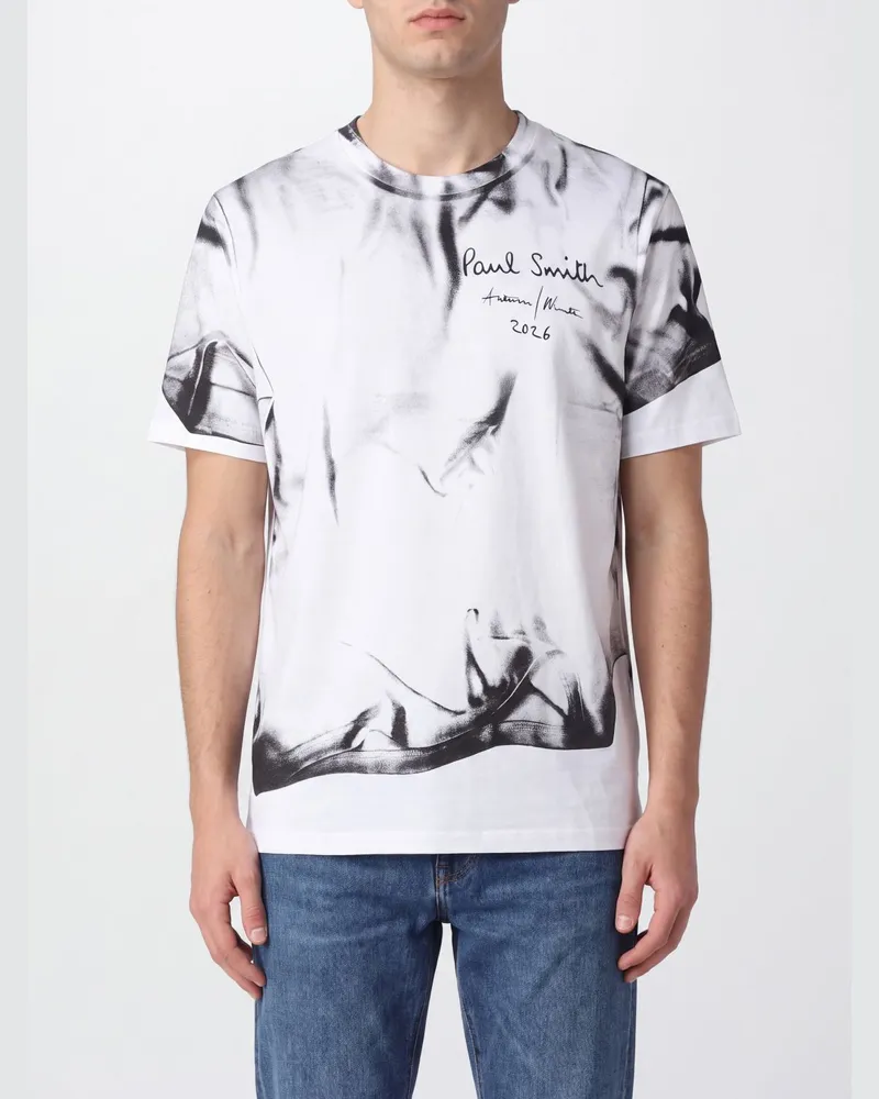 Paul Smith T-Shirt aus Bio-Baumwolle mit Grafikdruck und Logo Weiß
