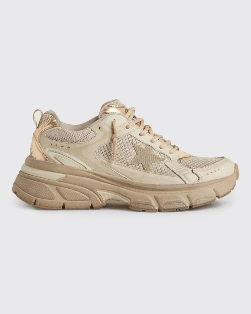 Golden Goose Lightstar Mesh- und Leder-Sneakers Grau