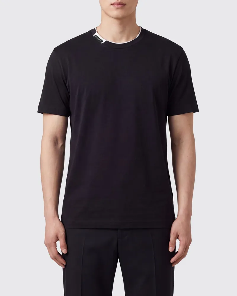 Dolce & Gabbana DOLCE  GABBANA Dolce & Gabbana T-Shirt aus Baumwolle mit Kontrastlogo und -besatz Blau