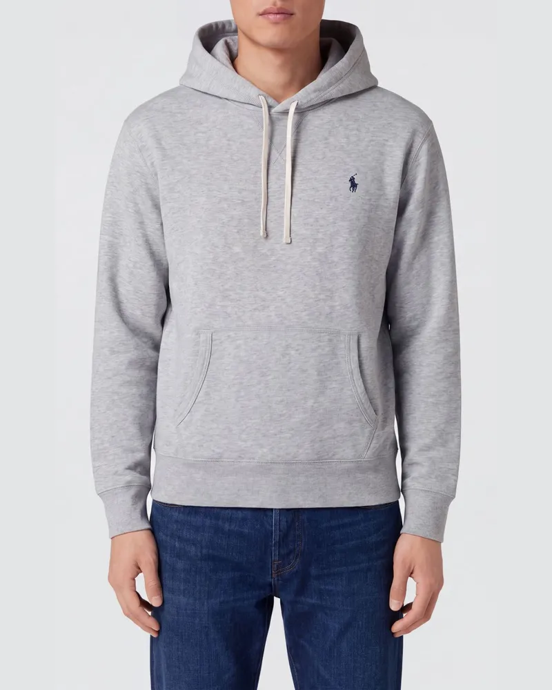 Ralph Lauren Baumwoll-Hoodie mit ikonischem gesticktem Pony-Logo Grau