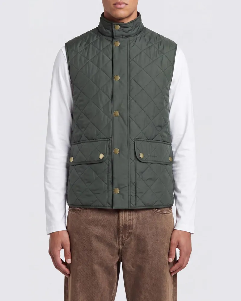 Barbour New Lowerdale Gesteppte Polyamid-Weste mit Stehkragen Grün