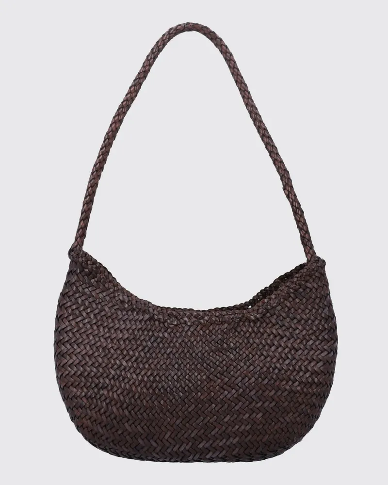 Dragon Diffusion Geflochtene Leder Nova Luna Tasche Braun