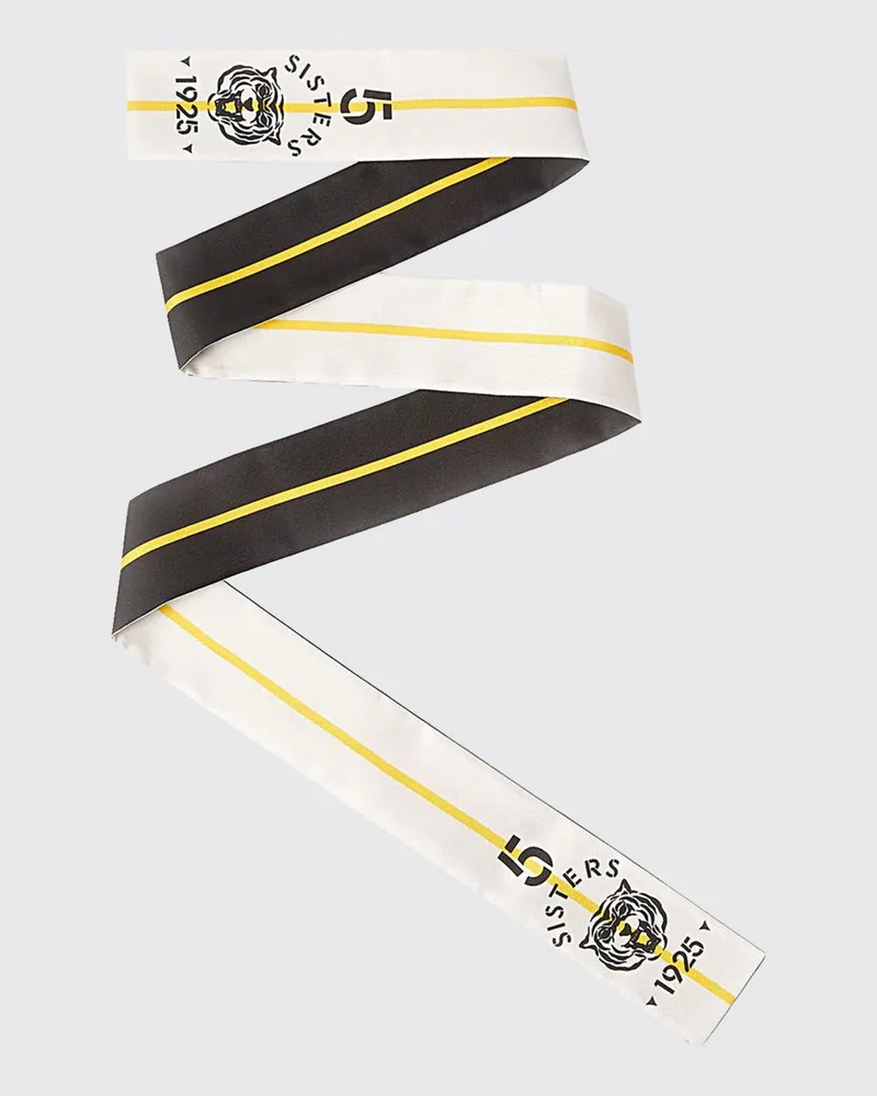 Fendi Seiden-Bandeau-Schal mit durchgehendem grafischem Logodruck Ivory