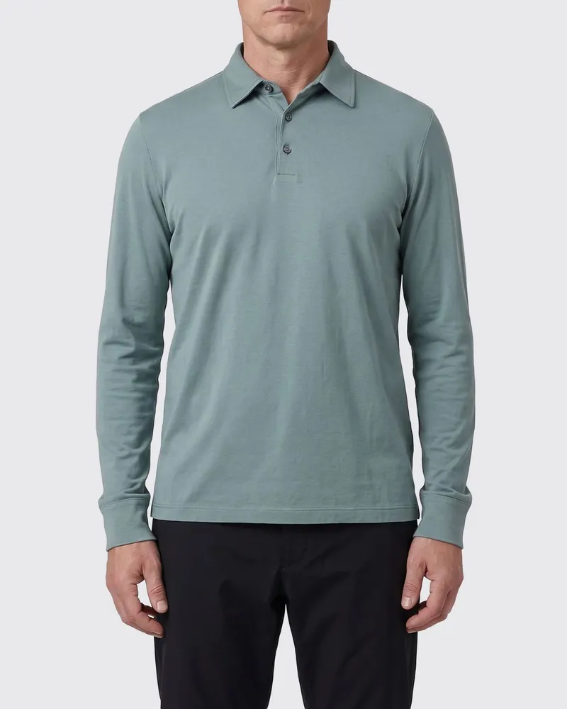 Zanone Baumwoll-Poloshirt Hellblau